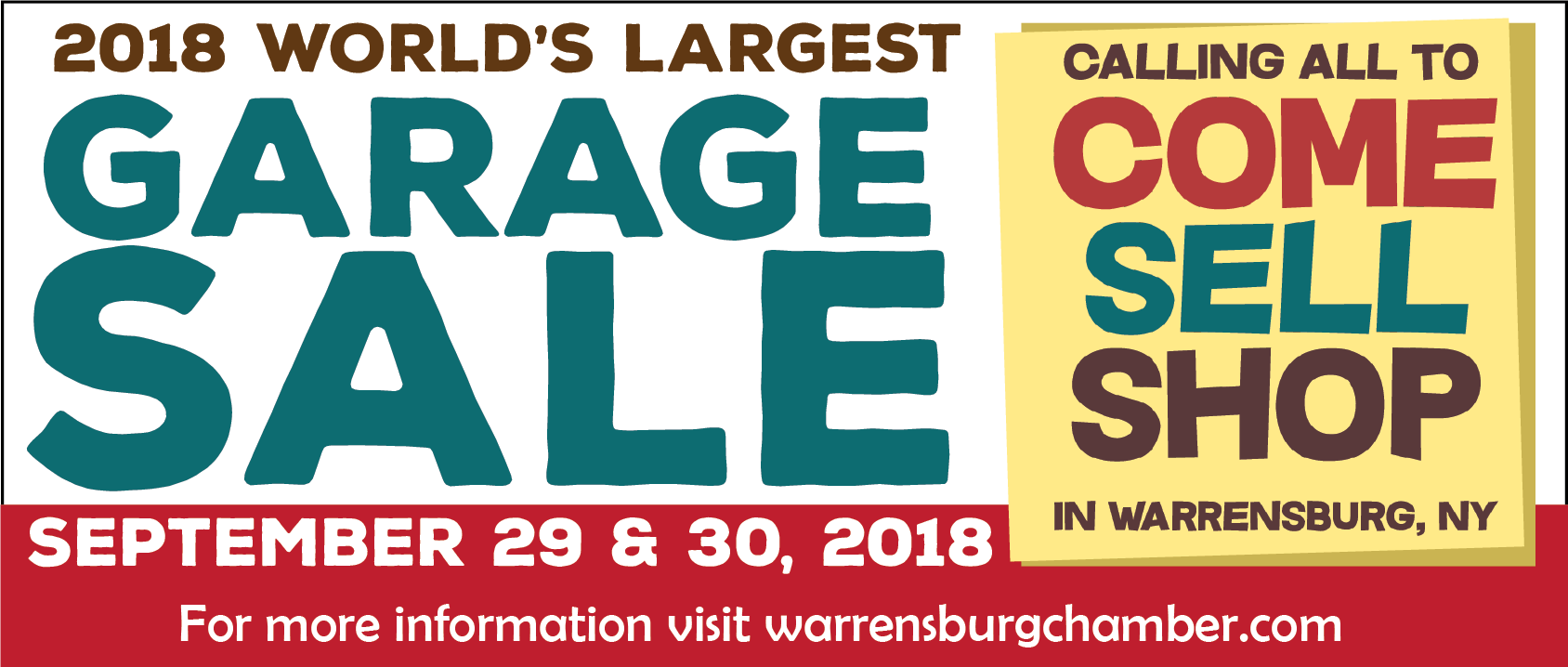 World's Largest Garage Sale - Warrensburg NY September 29 & 30, 2018